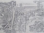 Коллекция Рыбинского музея-заповедника пополнилась рисунками, запечатлевшими строительство «Полета»