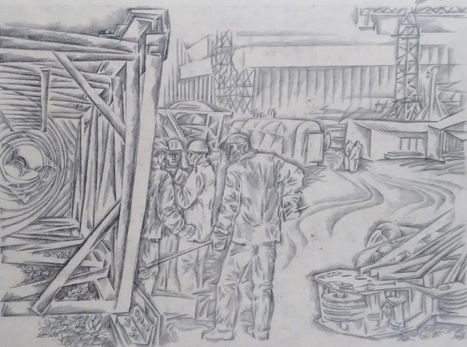 Коллекция Рыбинского музея-заповедника пополнилась рисунками, запечатлевшими строительство «Полета»