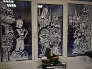 Рыбинская мастерица создала сказку на окнах досугового центра в Рыбинском районе