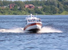 На судостроительном заводе «Вымпел» завершены испытания головного катера для МЧС