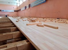 В спортзале «Авангард» заменят не только пол, но и улучшат освещение