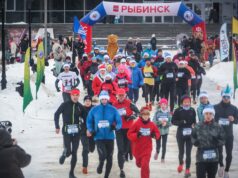 В новогоднем пробеге в Рыбинске приняли участие порядка 150 человек
