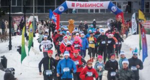 В новогоднем пробеге в Рыбинске приняли участие порядка 150 человек
