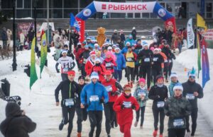 В новогоднем пробеге в Рыбинске приняли участие порядка 150 человек