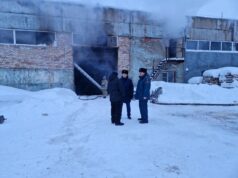 В Рыбинском районе горел цех по производству картона