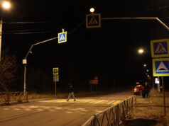 В Ярославской области обустраивают новые проекционные пешеходные переходы