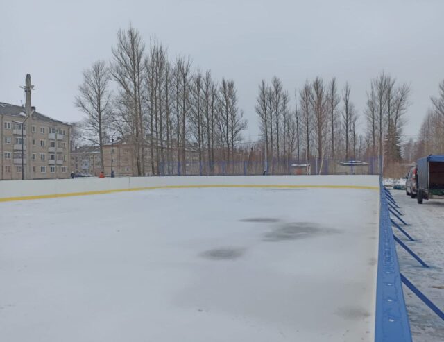 В Рыбинском районе проверили, как идут работы по оборудованию нового катка в Каменниках