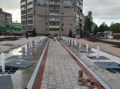 На площади имени маршала Жукова в Рыбинске выполнили пробный пуск фонтанов