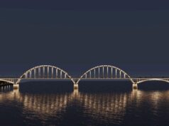 В Рыбинске на мосту через Волгу устанавливают подсветку