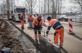 В Заволжье приступили к прерванным на зиму тротуарным работам