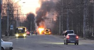В Рыбинске во время движения загорелся троллейбус