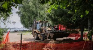 В Волжском парке заложили фундамент для памятника Защитникам Отечества