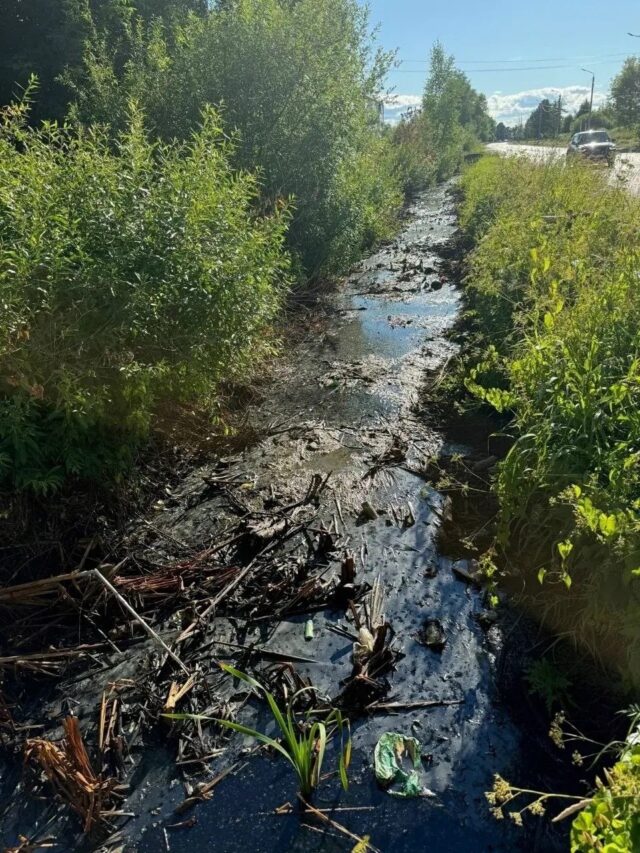 В Копаево проверяют водоотводную канаву возле реки Уткашь